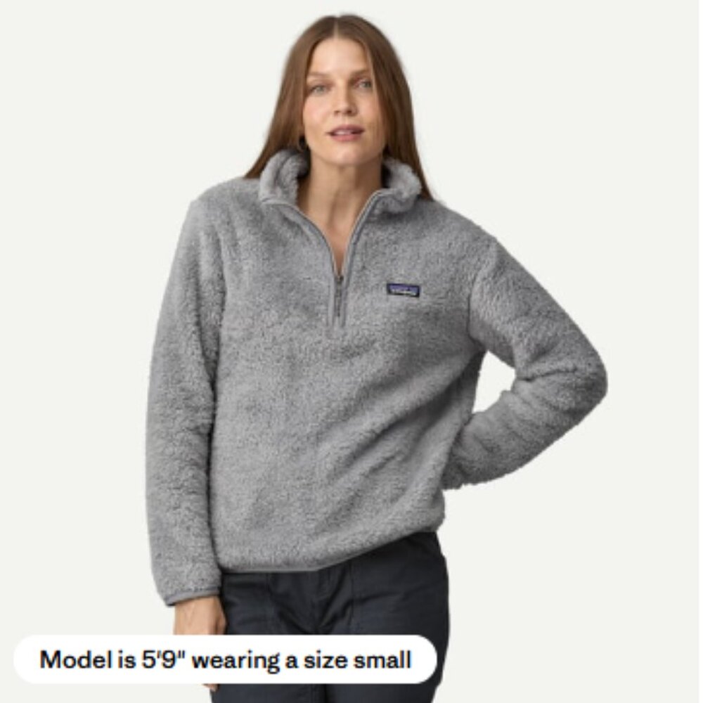 PATAGONIA I Los Gatos Light Grey Soft Fleece Sherpa 1/4 Zip Pullover Top, L - Picture 4 of 15